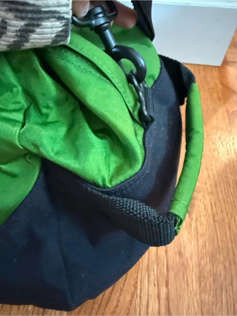 LL BEAN Adventure Duffle Bag Heavy Duty Green & Black Large Travel 15x29.5x13